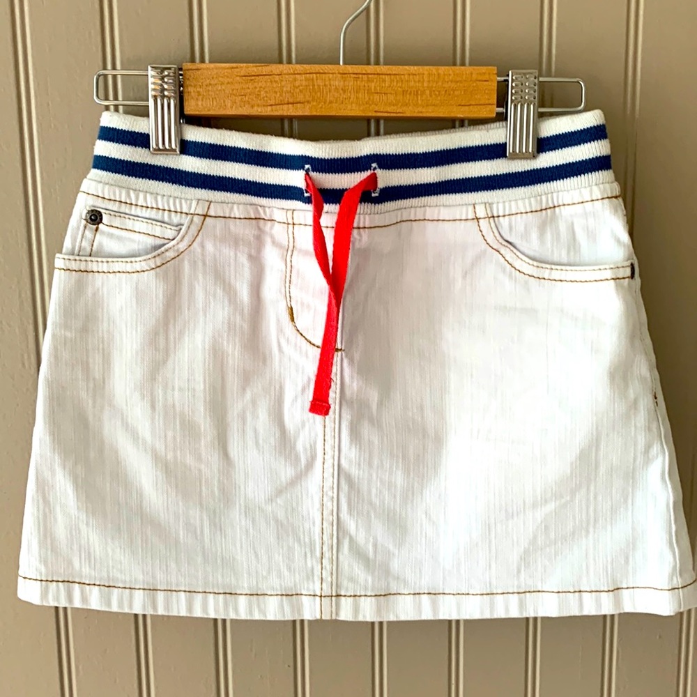 Mini Biden White denim miniskirt.  Size 7/8